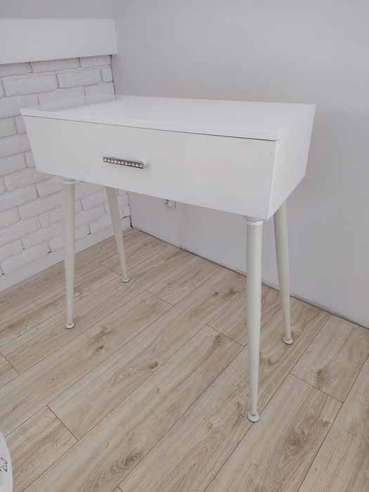 Konsola komoda glamour biały polysk akryl