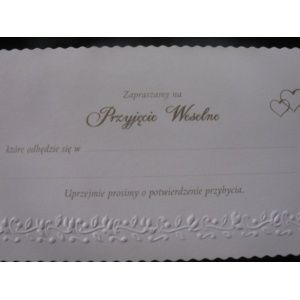 zaproszenia na ślub perłowe 5 szt.