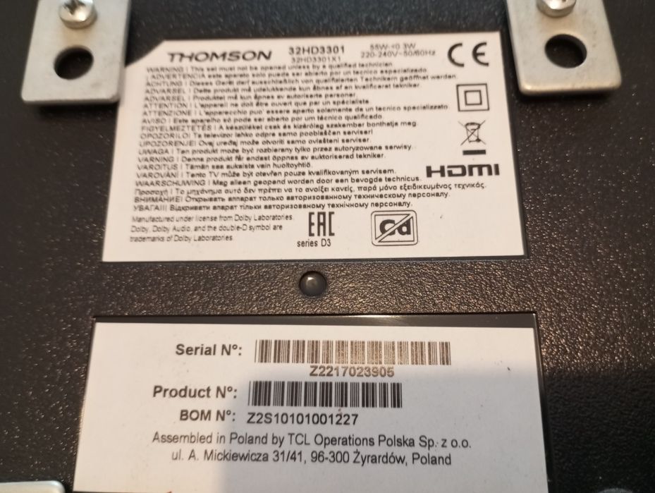 Televisão THOMSON HD