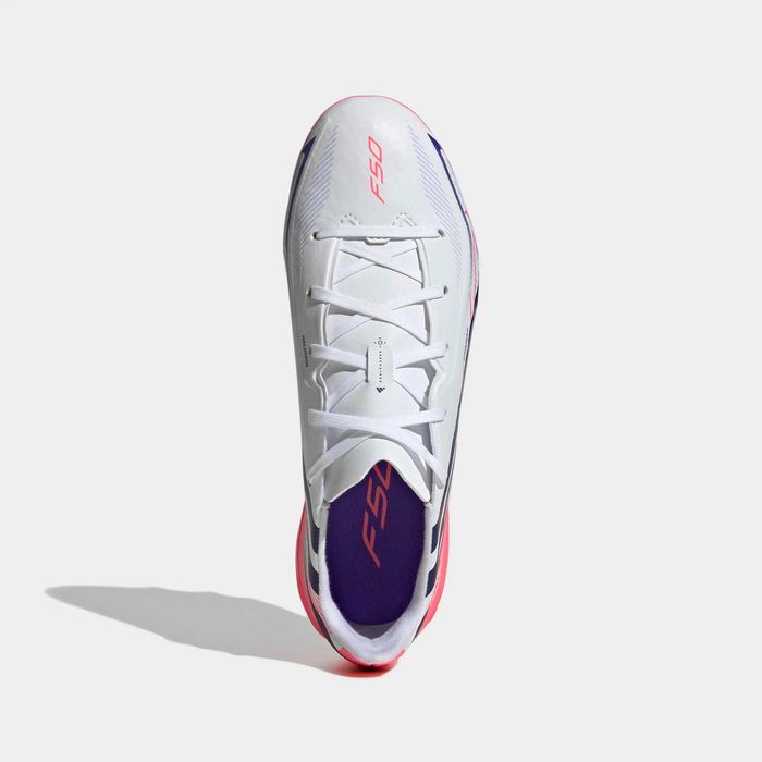 Chuteiras de Futebol Criança F50 Hyperfast League AG Branco/Violeta