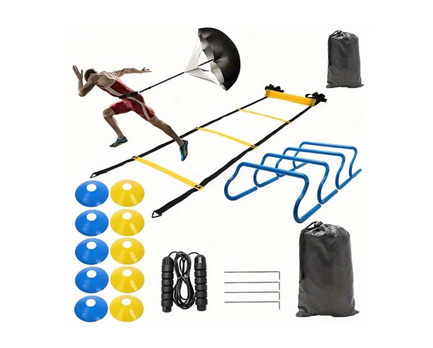 Zestaw Treningowy Piłkarski Drabinka Koordynacyjna Pachołki Płotki XXL