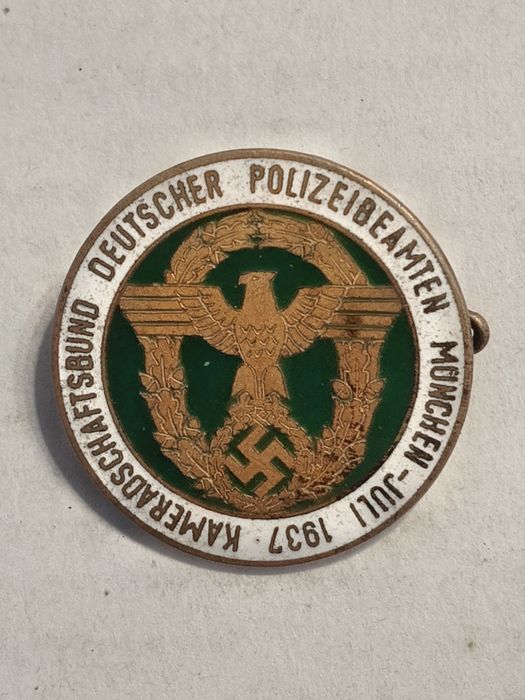 Militaria Trincheira PIN de associação dos policias alemães  de Munique 1937