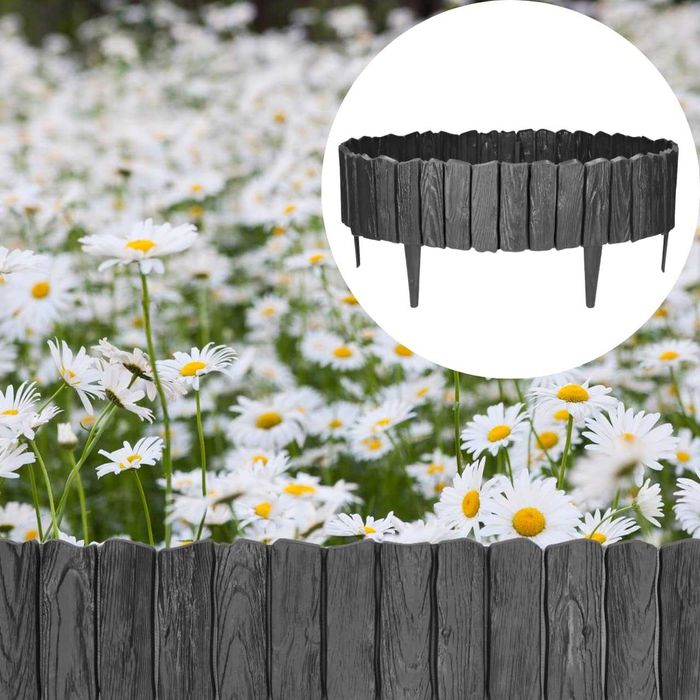 огорожа GARDENIX 2,3 м для клумби з ефектом деревини Окантовка газону