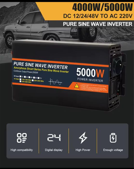 Conversor de 12V ou 24V para 220V novos de 4000 ou 5000