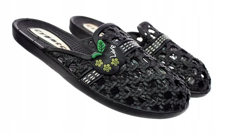 Klapki damskie meliski czarne na basen plażę gumowe 5352 roz. 37