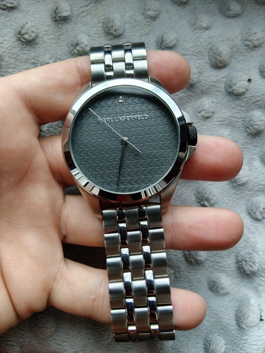 Karl Lagerfeld zegarek uniseks, srebrny.