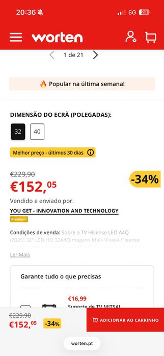 Hisense Smart TV HD 32A4Q 32 polegada