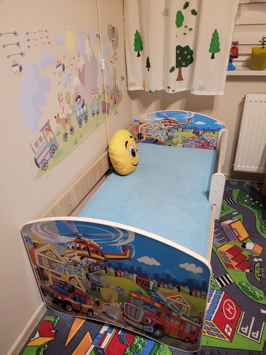 Łóżko dziecięce 140x70 szuflada materac dąb sonoma.