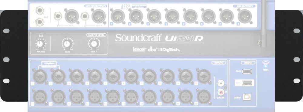 Uszy montażowe rackmount 19" do miksera Soundcraft UI24R UI16R -60mm