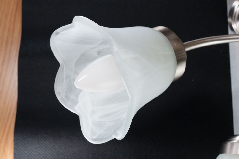 Candeeiro de tecto prateado 5 flores