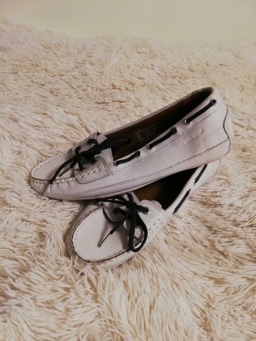 buty skórzane Sebago 38,5 białe białe mokasyny 38,5 Sebago skóra