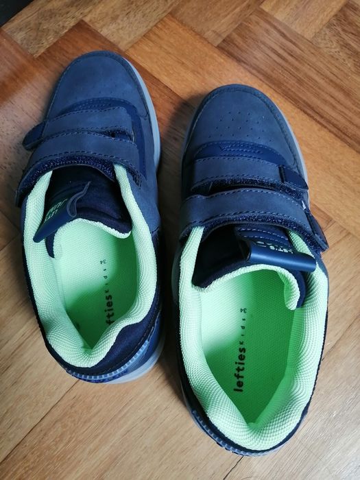 Ténis rapaz Lefties com luzes T. 34 azul e verde. NOVOS