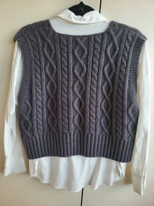 Conjunto Camisa + Colete Cinza com Brilhantes - ZARA & Parfois