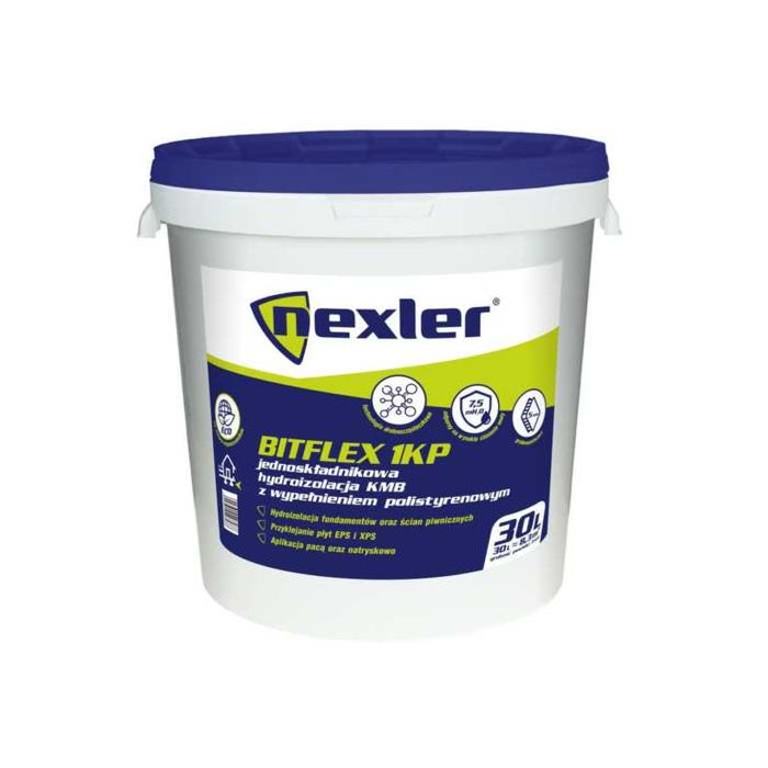 Мастика бітумна Nexler Bitflex 1KP, 30 л, Польща, гідроізоляція