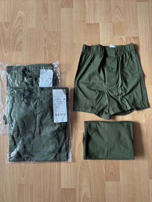 3x Bielizna letnia 518L/MON r. S Komplet Zestaw Tshirt + Spodenki Krajewski Zestaw Khaki