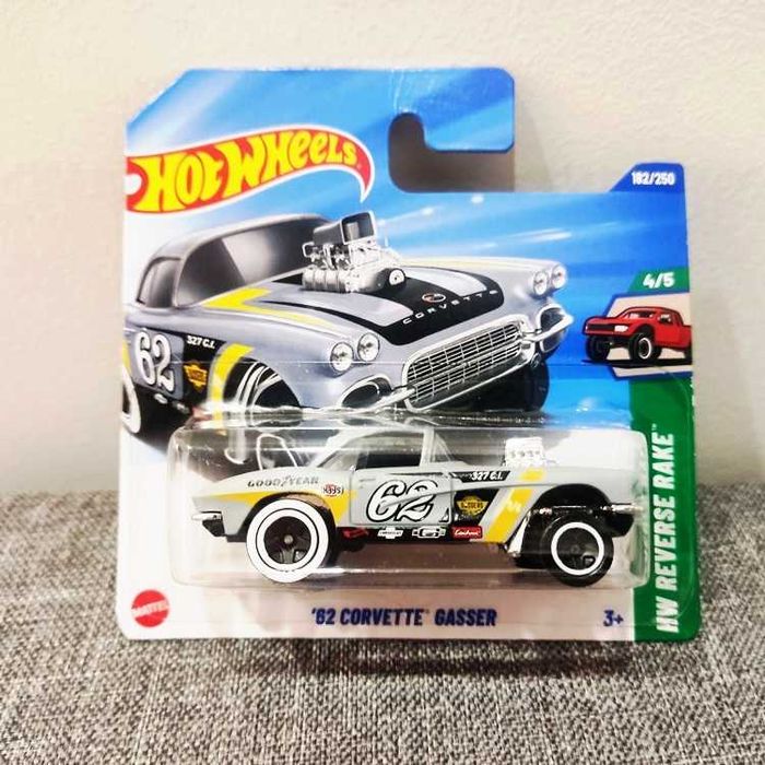 '62 Corvette Gasser Hot Wheels Novo, em cartela