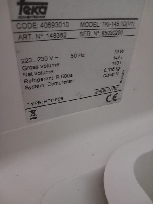 Frigorífico Teka de encastrar