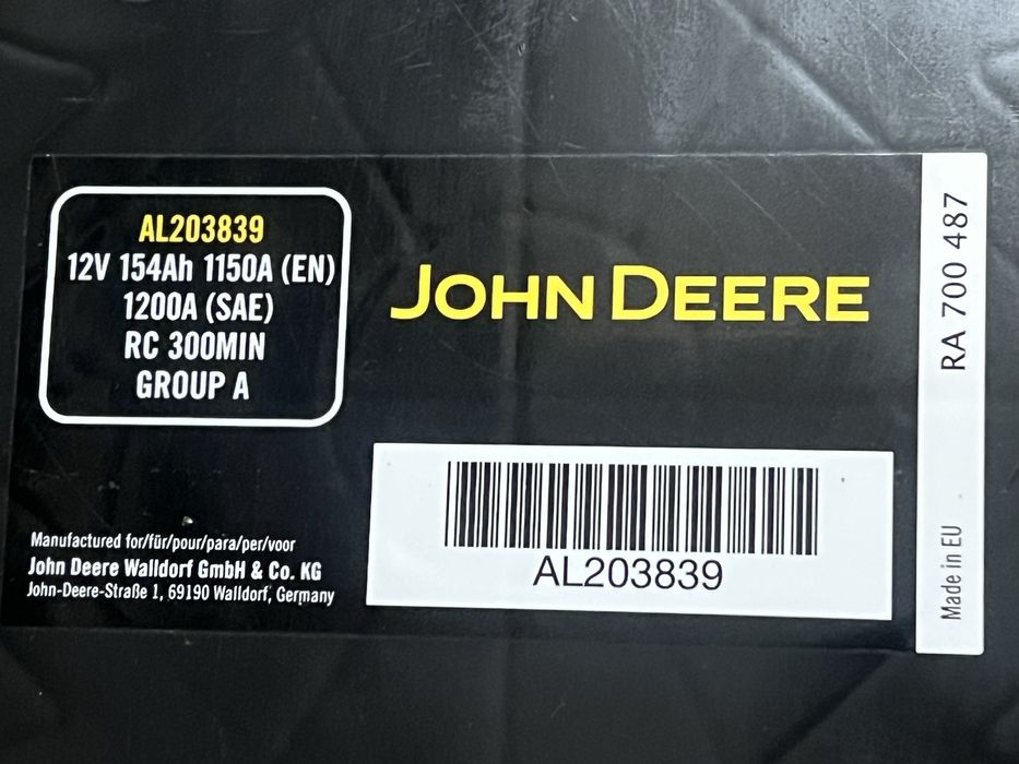 Akumulator StrongBox 12V 154Ah 1150A John Deere Seria5,6 Nowy AL203839