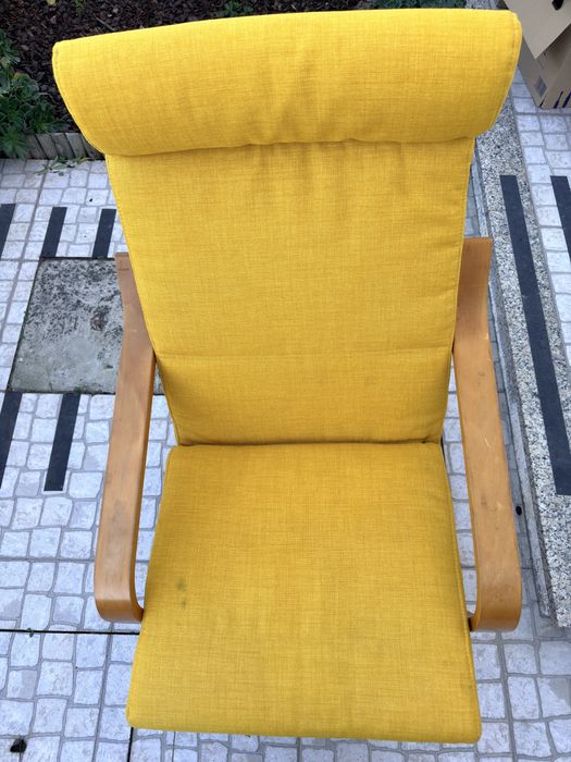 Poltrona IKEA, chapa de bétula/Kelinge amarelo