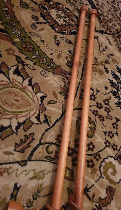 Zestaw 2 karnisze drewniane karnisz 150cm 24cm kolor olcha