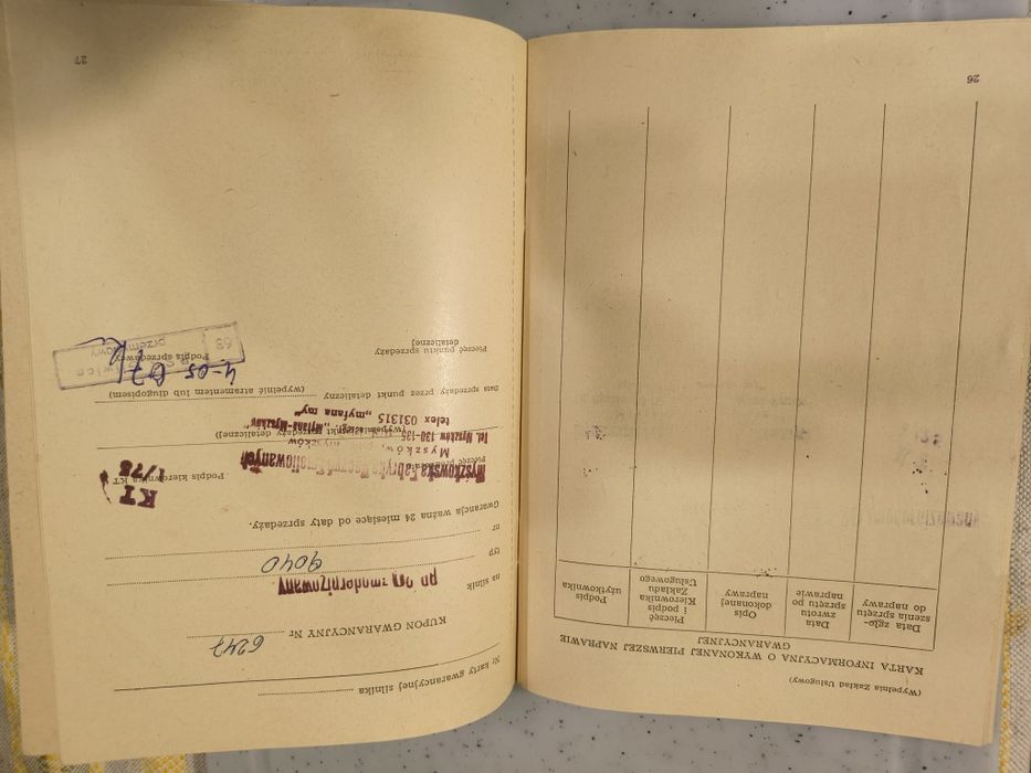 PRALKA WIRNIKOWA M-3 instrukcja obsługi 1966 PRL