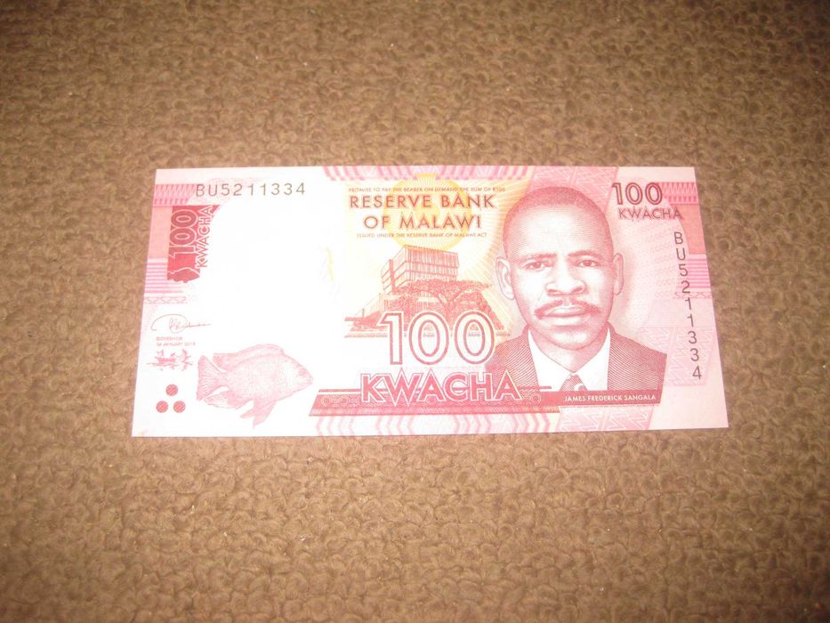 Nota do Malawi "100 Kwacha" UNC