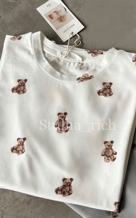 РОЗПРОДАЖ! Футболки в принт сердечка та ведмедики! НОВІ (ТУРЦІЯ)