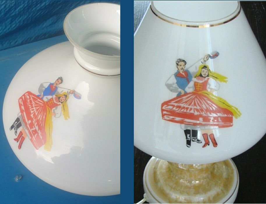 Klosz do lampy naftowej Vitropol ZHSGiT Pieńsk Tańce Zofia Stryjeńska