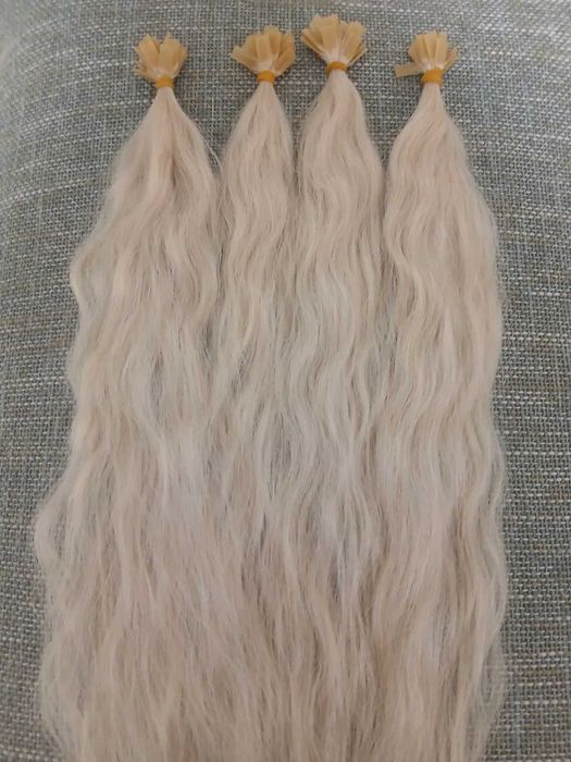 Натуральные волосы для наращивания блонд 49 см 71 грамм