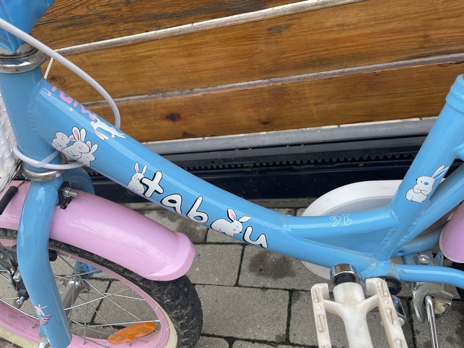 Rower Tabou 16" MINI blue-pink-white rama aluminiowa