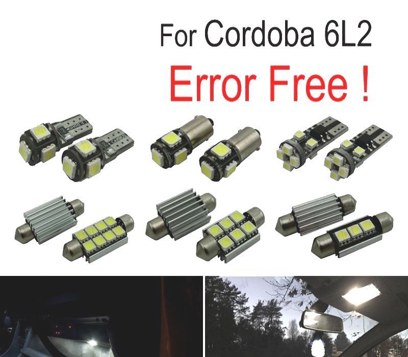 KIT COMPLETO 8 LAMPADAS LED INTERIOR SEAT CORDOBA 6L 6L2 03-09