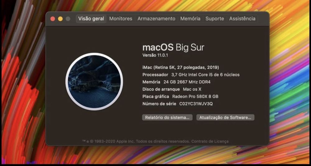 iMac 27”5K 2019 6-core/24Gbram (Radeon pro 580x 8gb).