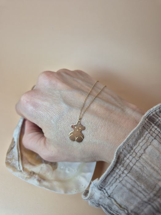 Złoty łańcuszek celebrytka miś typu Tous gładki p. 585