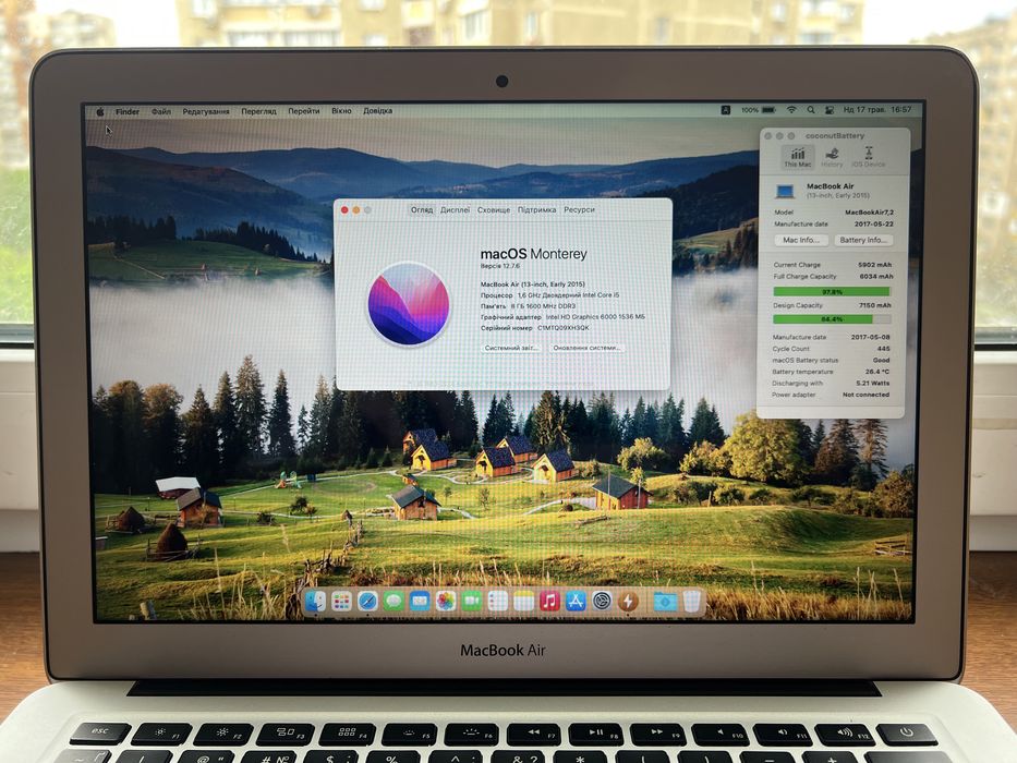 MacBook Air 13 8/128Gb, батарея 8.5 годин