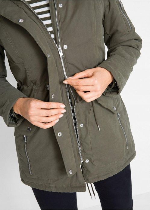 B.P.C parka khaki z futerkiem damska r.46