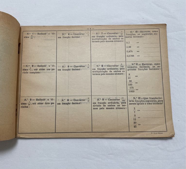 Cadernos escolares desenho matemática antigos