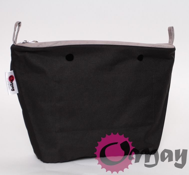 Czarny organizer do OBAG MINI naturalny Ant 2 kieszenie wnętrze OMAY