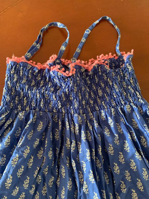 Vestido estampado azul Lanidor alças T 8 anos