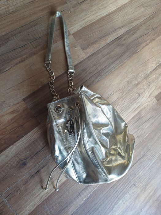 Torebka złota roberto cavalli parfum worek na ramię