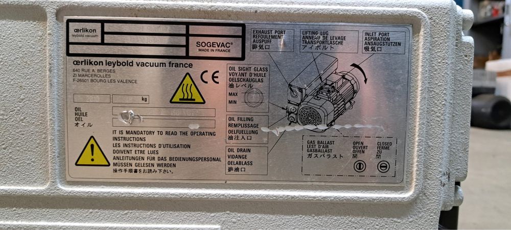 Pompa próżniowa Sogevac Oerlikon  Leybold SV65B gwarancja Busch cnc