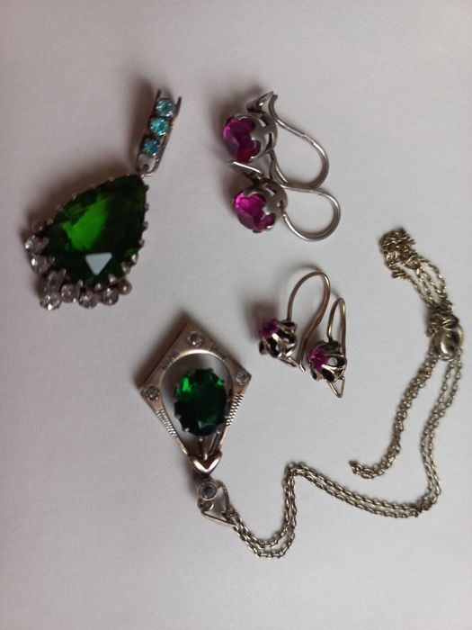 Серьги и кулоны 875проба звезда