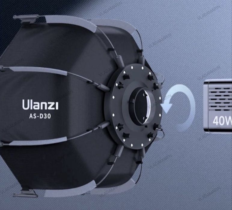 Софтбокс Ulanzi AS-D30 30cm mini Bowens mount LT028 40W октобокс