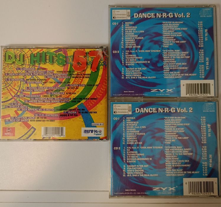 3 płyty CD 2 x Dance N-R-G i DJ Hits 57