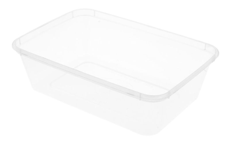 Recipientes de take-away retangulares de 650 ml com
tampa