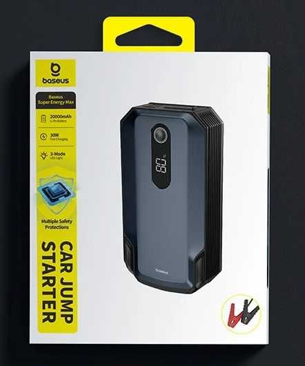 Baseus Super Energy Max Car Jump Starter CGNL020001 CRJS04 C01205 20000mAh 2000A пусковое устройство бустер павербанк аварийный стартер для автомобиля