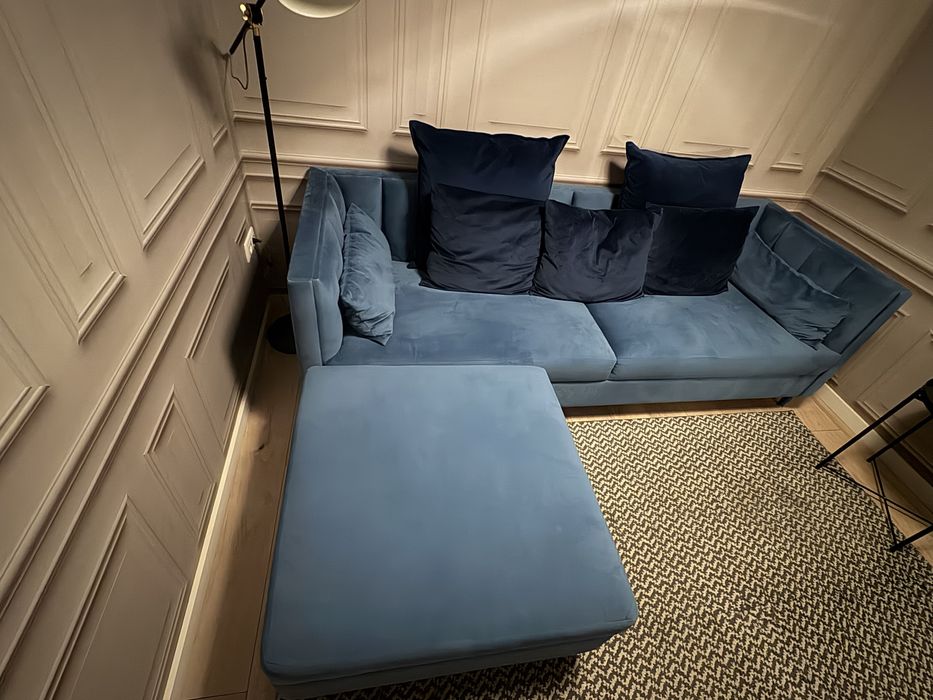 Sofa com ou sem Chase em Velude azul! Novo! 2,3Cm