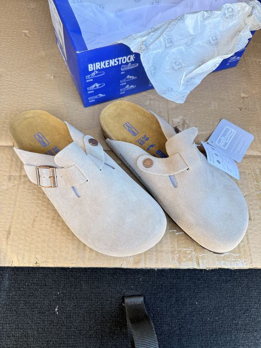 Klapki Birken Stock Boston 39 szare