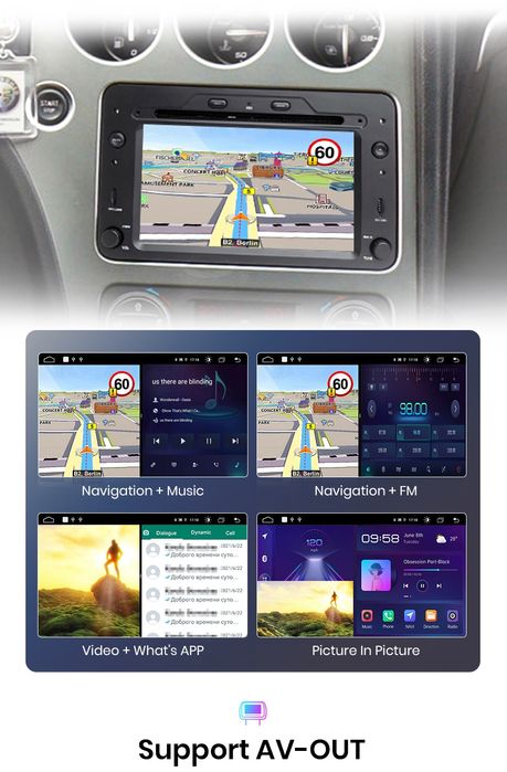 Rádio Android Alfa Romeo 159 Spider Brera 2/32GB Carplay GPS wifi BT