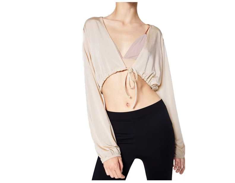 Zara Sport piękne bolerko ecru beż S M L