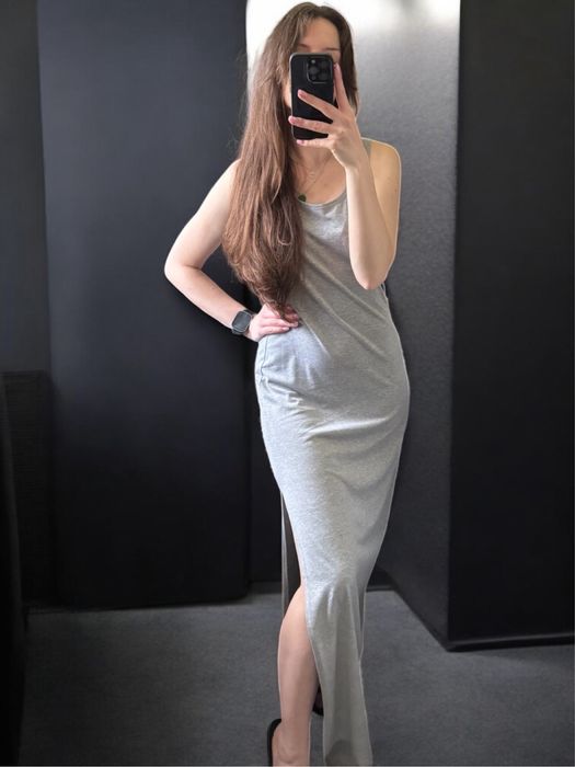 Szara dluga sukienka maxi Carry M